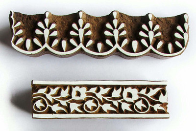 AN Handicrafts Wooden Printing Stamp Blocks Printing Blocks(Pack of 2)
