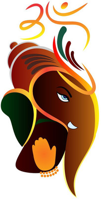 Wallzone 60 cm Lord Ganesha Removable Sticker(Pack of 1)
