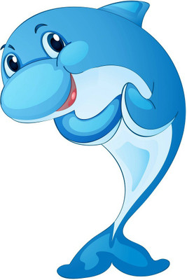Wallzone 60 cm Dolphin Removable Sticker(Pack of 1)