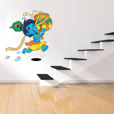 Littlebuds 60 cm Lord Krishna Removable Sticker(Pack of 1)