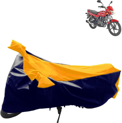 aksmit Two Wheeler Cover for Bajaj(Platina 100 DTS-i, Blue, Yellow)