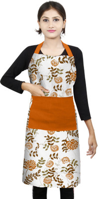 DECOTREE Cotton Home Use Apron - Free Size(Orange, Single Piece)