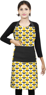 DECOTREE Cotton Home Use Apron - Free Size(Yellow, Single Piece)