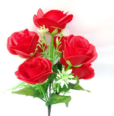 artificial hub Red kali roses flower Red Rose Artificial Flower(13 inch, Pack of 1, Flower Bunch)