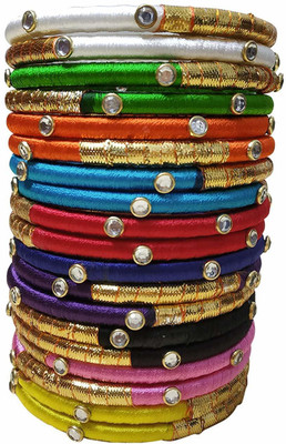 GOELX Fabric, Silk Dori Bangle Set(Pack of 20) Flipkart