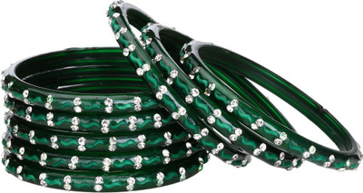 AFAST Glass Beads, Crystal Enamel Bangle Set(Pack of 8)