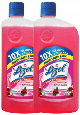 Lizol Disinfectant Surface & Floor Cleaner, Floral - 975 ml (Pack of 2) FRESH(2 x 975 ml)