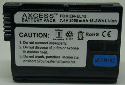 Axcess 2050 mAh ENEL 15 Rechargeable Lithuim Ion  for NKN Camera  Battery