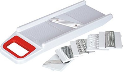 Utkrishta Villa Plastic 6 in 1 Multipurpose SLICERS & GRATERS Vegetable & Fruit Slicer Scraper Crusher with 5 heavy stainless steel blade (white) Vegetable & Fruit Grater & Slicer (1*vegetable slicer + 5*differant blade) Vegetable & Fruit Grater & Slicer(1)