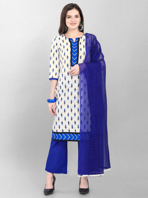 Jevi Prints Pure Cotton Solid, Printed Kurta & Palazzo Material