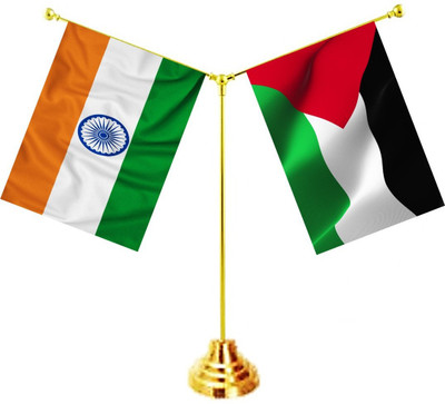 UNIQ India ,Palestine Rectangle Table Miniature Flag(Polyester)