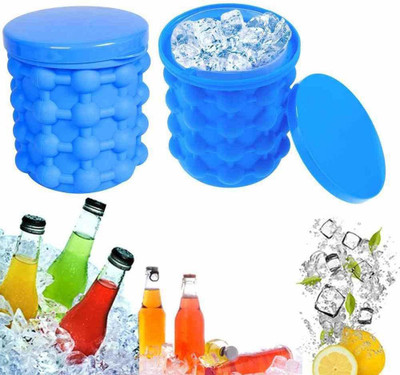 SWISS WONDER 1 L Silicone, Plastic IX®-H67-Ice Cube Maker Bucket Ice Bucket(Blue)