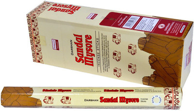 Bansiwal Sandal Mysore Darshan Fragrance 6 pkt of 20 Sticks Each (Contains 120 Incense Sticks/Natural Agarbatti) Sandal Mysore(20, Set of 6)