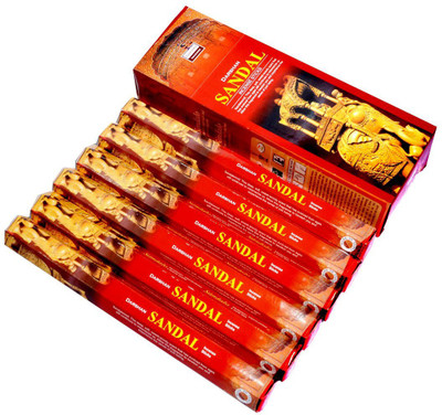 Bansiwal Sandal Darshan Fragrance 6 pkt of 20 Sticks Each (Contains 120 Incense Sticks/Natural Agarbatti) Sandal(20, Set of 6)
