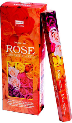 Bansiwal Rose Darshan Fragrance 6 pkt of 20 Sticks Each (Contains 120 Incense Sticks/Natural Agarbatti) Rose(20, Set of 6)
