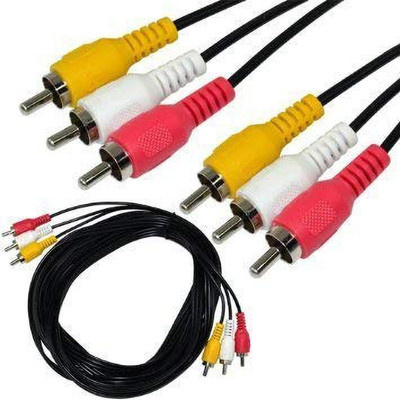 ClassyTek 3 RCA AV COMPOSIT Cable 1.5 Meter / 4.9 feet Gaming Adapter(Multicolor, For PC)