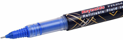 Reynolds Trimax Gold Blue Gel Pen(Pack of 5, Ink Color - Blue)