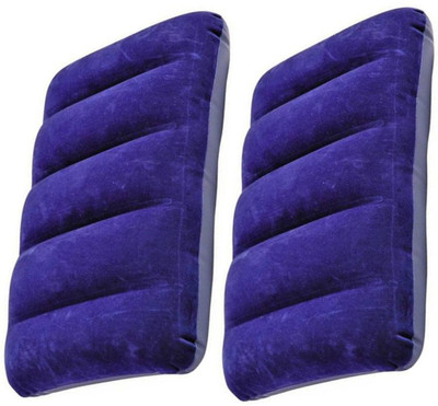 HIRUSTORE Air Solid Travel Pillow Pack of 2(Blue)
