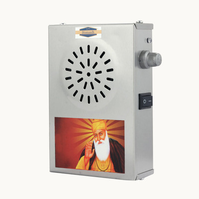 Bismaadh 10 In 1 Sikh Religious Mantra Machine Box Ek onkar Waheguru Mool Mantar With Led Light & Stainless Steel Body Pack of 1 Prayer Kit