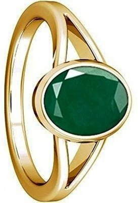 GALAXY ASTRO Emerald Ring Natural Panna Gold Plated Ring Copper Emerald Gold Plated Ring