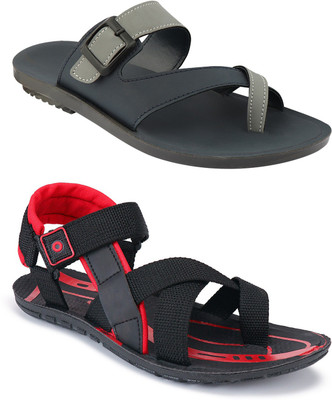 Birde Men Black, Grey Sandals