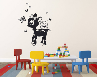 Wallzone 80 cm Deer Removable Sticker(Pack of 1)