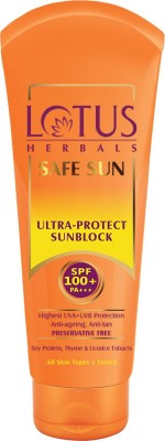 LOTUS Sunscreen - SPF 100 PA+++ Herbals Safe Sun Ultra - Protect Sunblock Anti-Ageing, Anti-Tan(50 g)