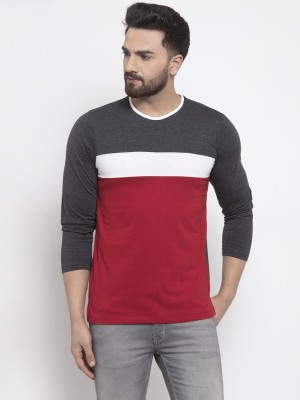 KALT Striped Men Round Neck Multicolor T-Shirt