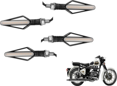MOCKHE Front, Rear LED Indicator Light for Royal Enfield Classic 350(Yellow, Red)