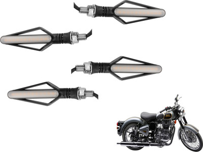 MOCKHE Front, Rear LED Indicator Light for Royal Enfield Classic 500(Yellow, Red)