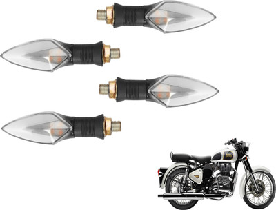 MOCKHE Front, Rear LED Indicator Light for Royal Enfield Classic 350(Yellow, Red)