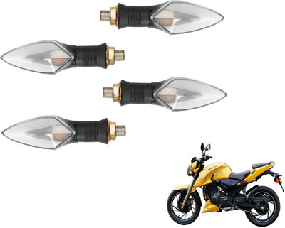 MOCKHE Front, Rear LED Indicator Light for TVS Apache 200(Yellow, Red)