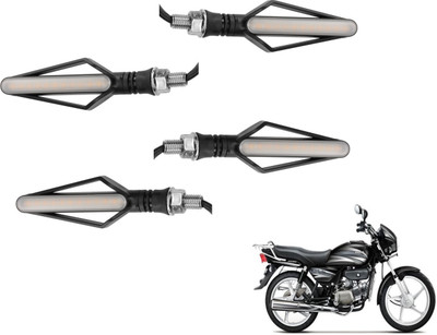 MOCKHE Front, Rear LED Indicator Light for Hero Splendor Plus(Yellow, Red)