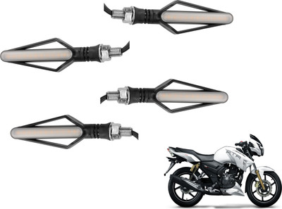 MOCKHE Front, Rear LED Indicator Light for TVS Apache RTR 180(Yellow, Red)