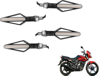 MOCKHE Front, Rear LED Indicator Light for TVS Flame DS125(Yellow, Red)