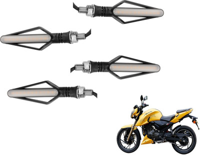MOCKHE Front, Rear LED Indicator Light for TVS Apache 200(Yellow, Red)