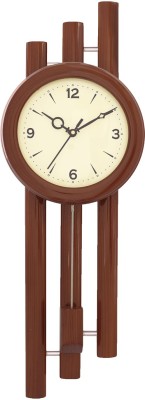 eCraftIndia Analog 55 cm X 20 cm Wall Clock(Brown, Black, With Glass, Pendulum)