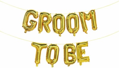 TOYXE Solid GROOM TO BE Letter Balloon(Gold, Pack of 9)