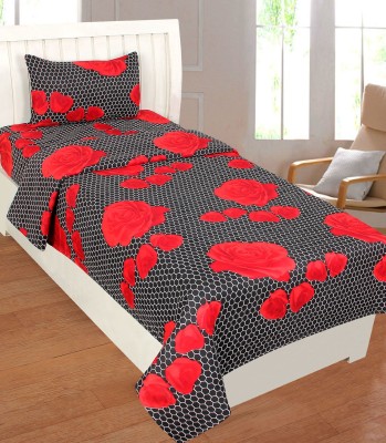 Bhagwati Handloom 185 TC Cotton Single Geometric Flat Bedsheet(Pack of 1, Blue)