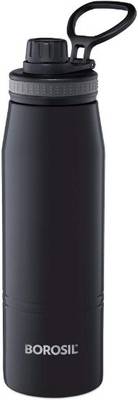 BOROSIL Stainless Steel Hydra Gosports - Vacuum Insulated bottle 600 ml Flask  (Pack of 1, Black, Steel)