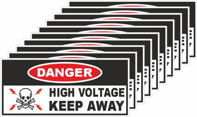 rangvishwa Danger High Voltage Keep Away with Graphic Emergency Sign