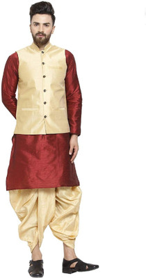 Royal Kurta Men Kurta Dhoti Ethnic Jacket Set