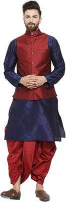 Royal Kurta Men Kurta Dhoti Ethnic Jacket Set