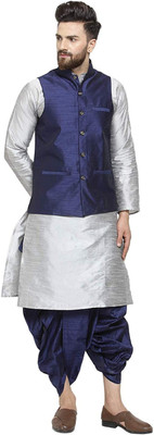 Royal Kurta Men Kurta Dhoti Ethnic Jacket Set