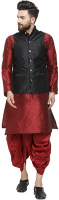 Royal Kurta Men Kurta Dhoti Pant Ethnic Jacket Set