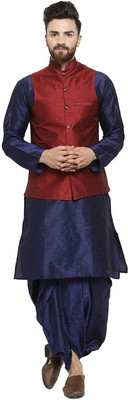 Royal Kurta Men Kurta Dhoti Pant Ethnic Jacket Set