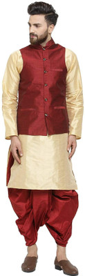 Royal Kurta Men Kurta Dhoti Ethnic Jacket Set