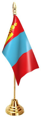 UNIQ Staircase Style Flag - Mongolia Rectangle Table Miniature Flag(Polyester)