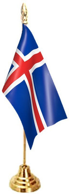 UNIQ Staircase Style Flag - Iceland Rectangle Table Miniature Flag(Polyester)