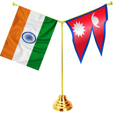 UNIQ Y shape Stand - India - Nepal Rectangle Table Miniature Flag(Polyester)